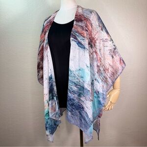 Soft Surroundings Topper Kimono Cardigan Beach Drapey Cover Up Cardigan Top O/S